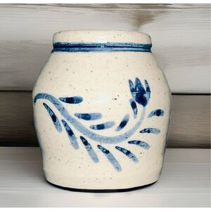 Vintage Handmade Hand Painted Pottery Toothpick Holder Signed J.W. ‘79